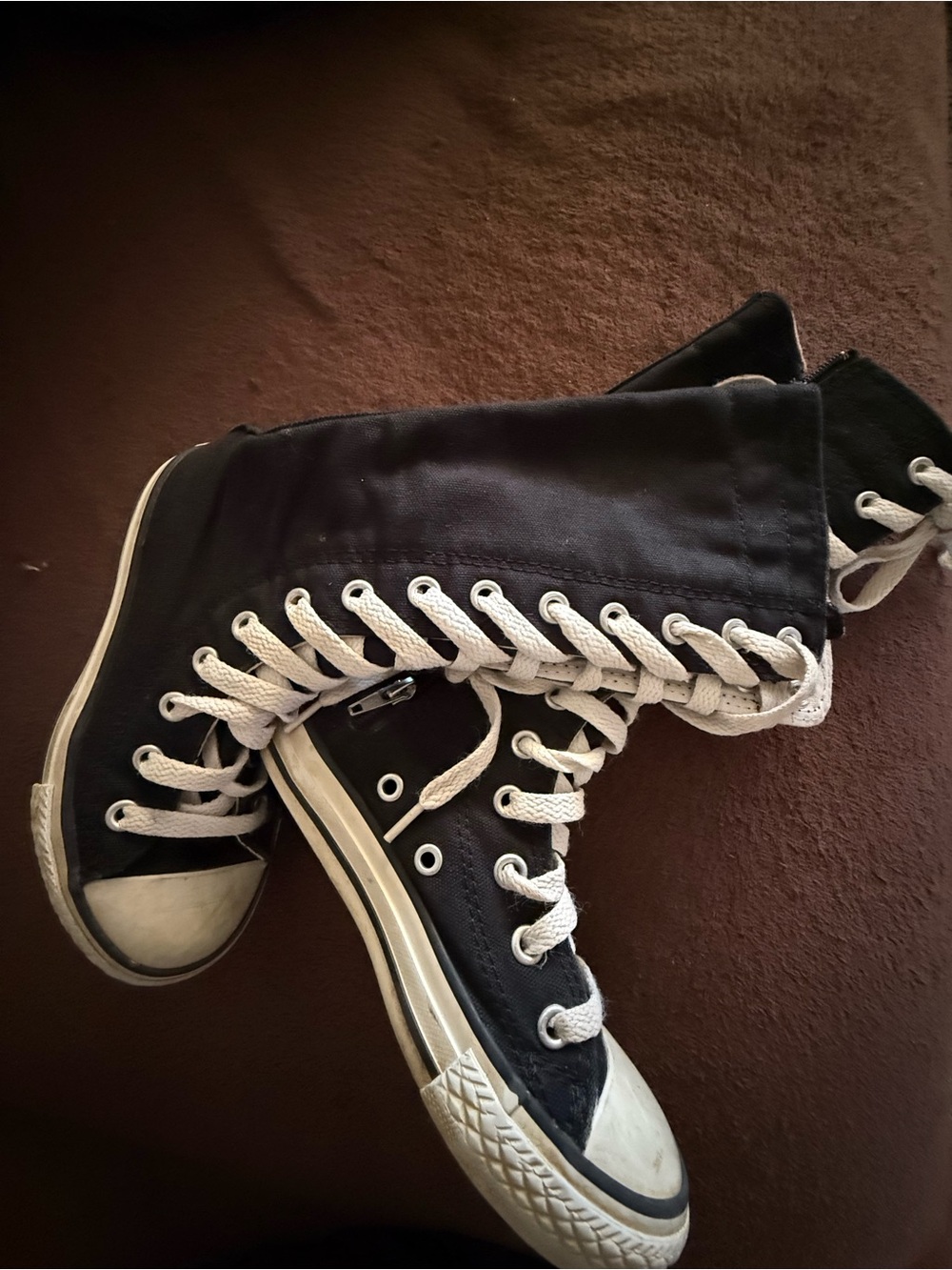 Converse Black High-Top Canvas Boots with White Trim